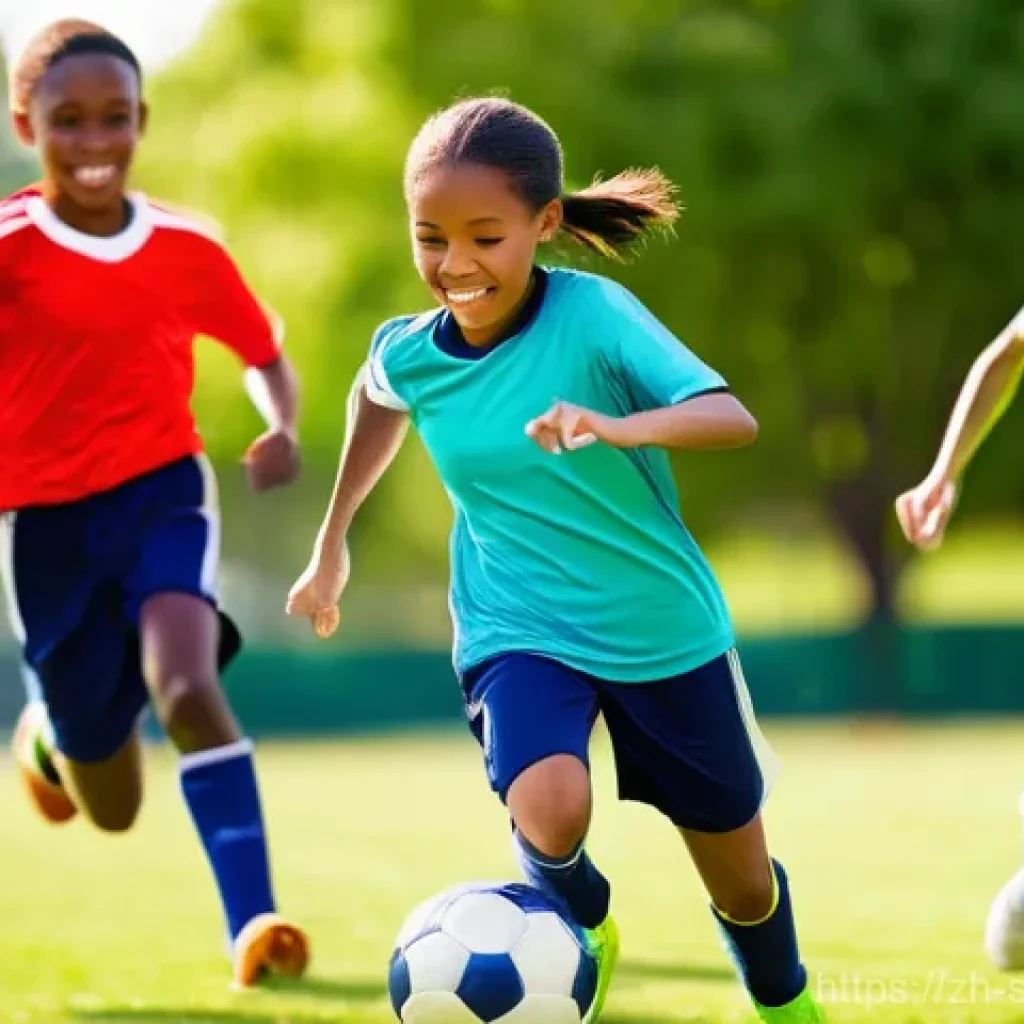 스포츠경영관리사와 청소년 스포츠 활동 - **Prompt 1: The Spirit of Teamwork in Youth Sports**
    "A vibrant, photo-realistic image featuring...