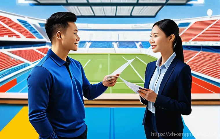 스포츠경영관리사 자격증 준비 커뮤니티 - **Prompt:** A diverse group of three to four young adults, aged late teens to early twenties, are de...