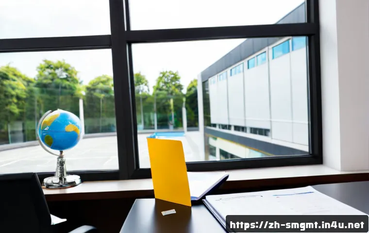 스포츠경영관리사 관련 해외 자격증 소개 - Photorealistic international sports management professional reviewing blank credential folders besid...
