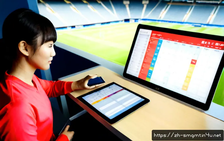 스포츠경영관리사와 이벤트 기획 단계 - Photorealistic sports management professional and event planner collaborating at a clean modern desk...